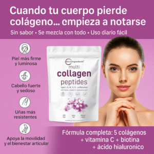MULTI-COLAGENO (5 EN 1) + BIOTINA + VITAMINA C + ACIDO HIALURONICO